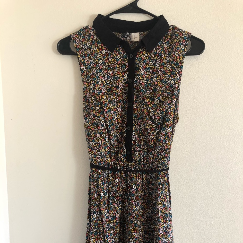 Floral, collar button front tank dress | H&M
